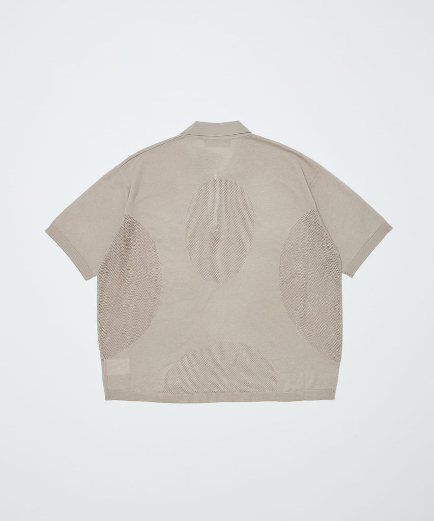 VENTILATION MESH KNIT ZIP POLO SS