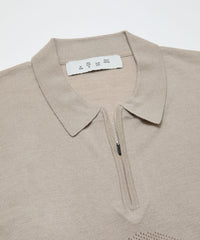 VENTILATION MESH KNIT ZIP POLO SS