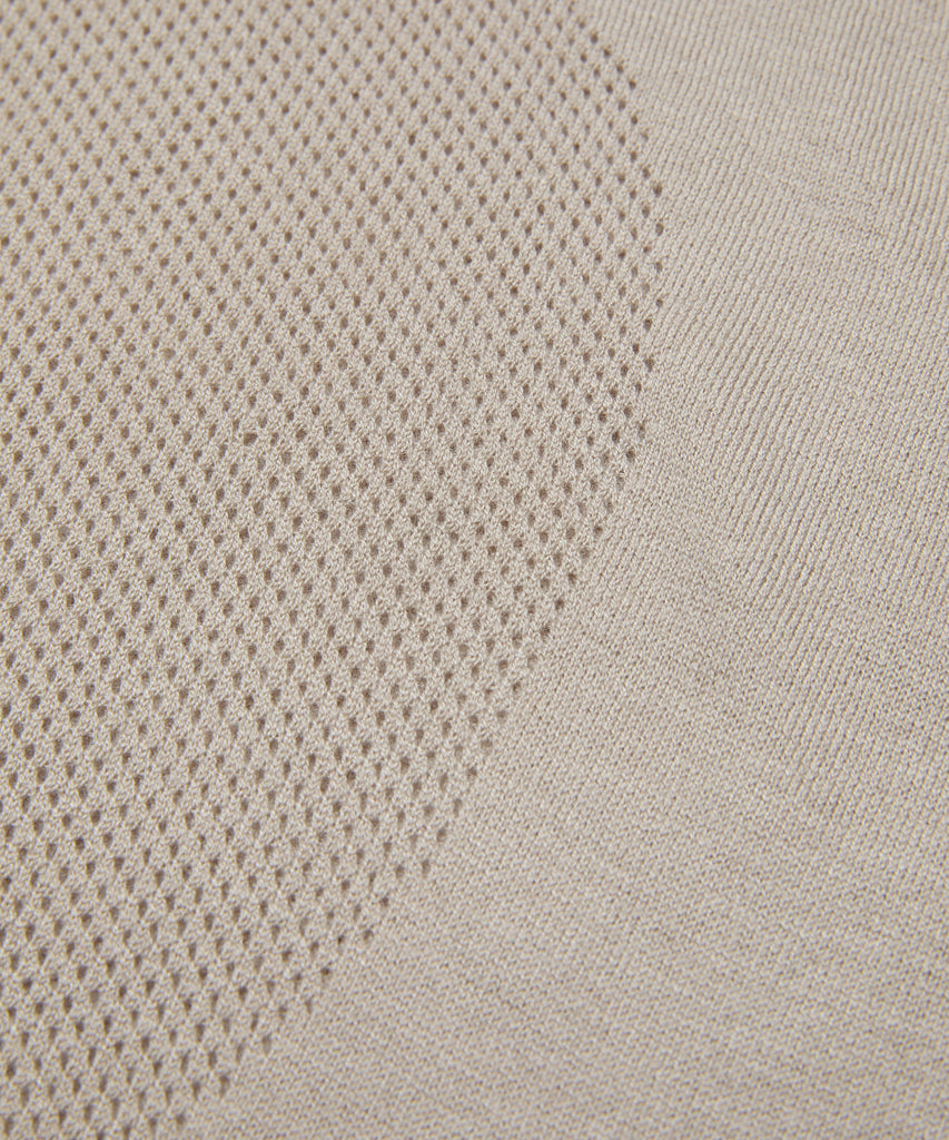 VENTILATION MESH KNIT ZIP POLO SS