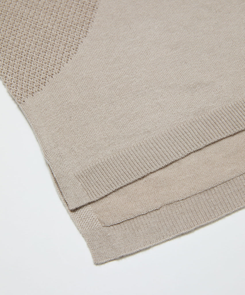 VENTILATION MESH KNIT ZIP POLO SS