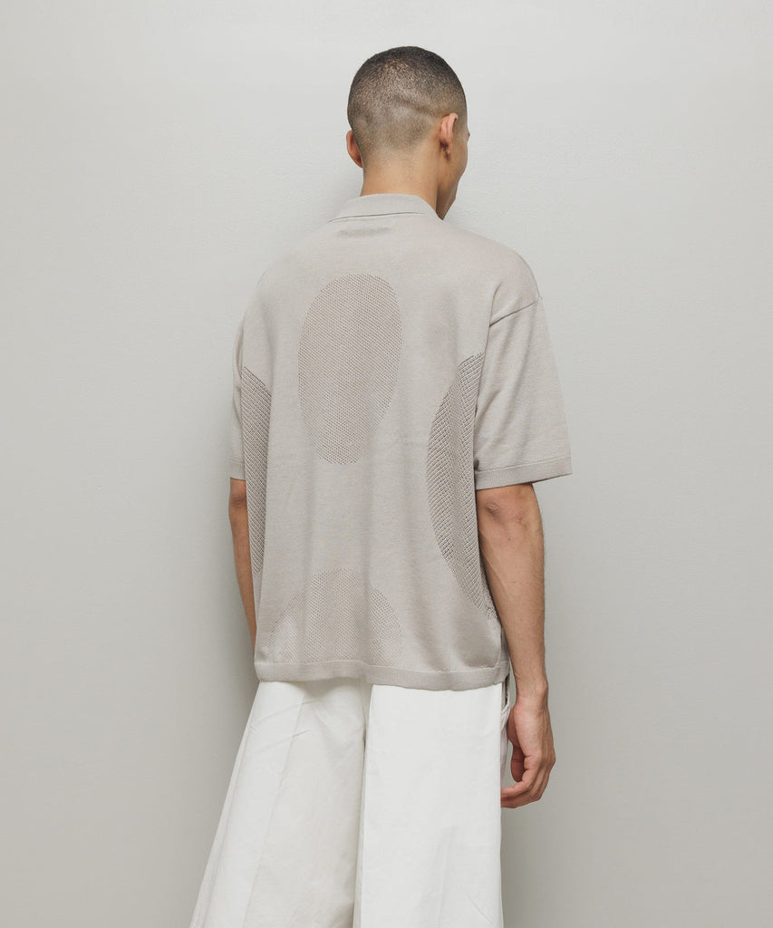 VENTILATION MESH KNIT ZIP POLO SS