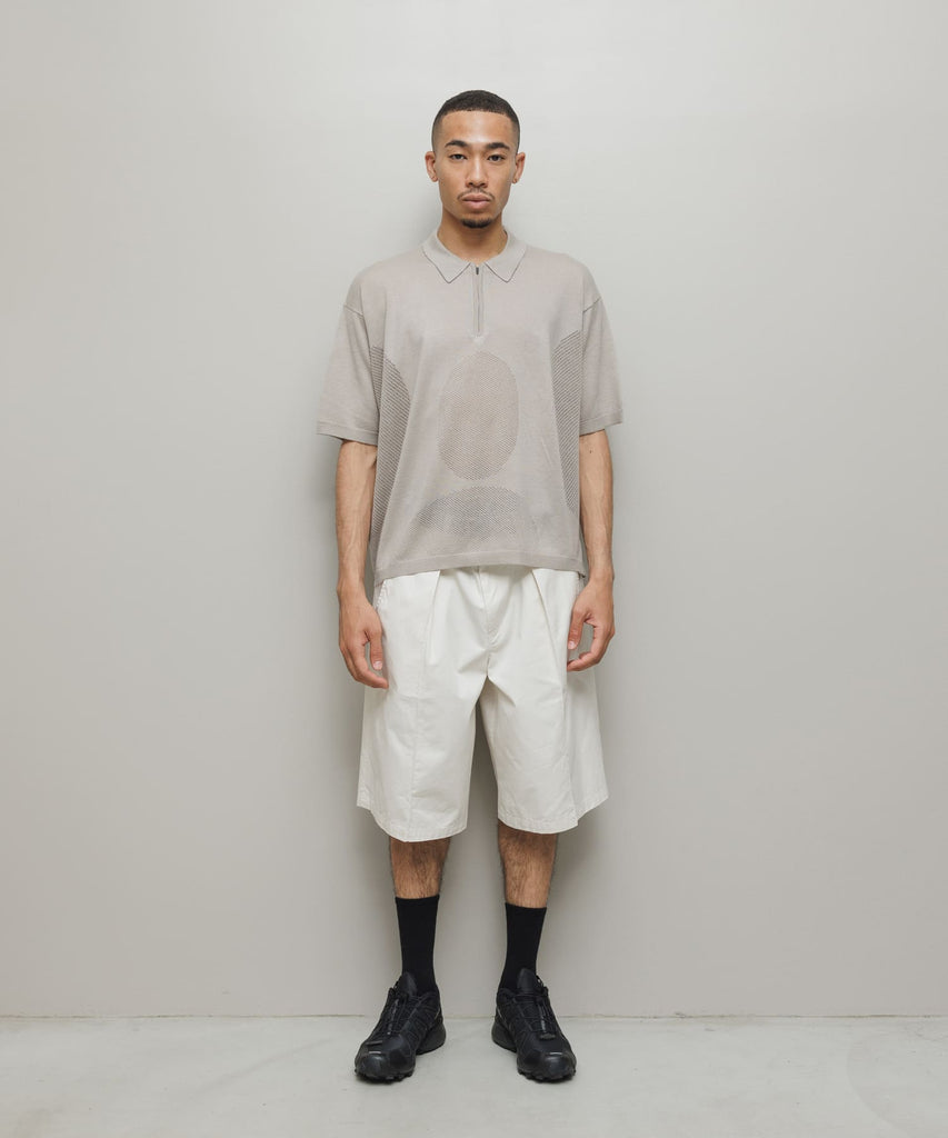 VENTILATION MESH KNIT ZIP POLO SS