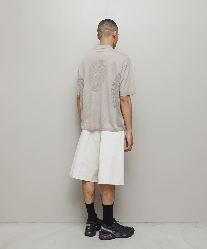 VENTILATION MESH KNIT ZIP POLO SS