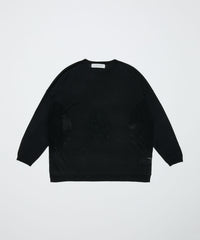 VENTILATION MESH CREW SWEATER