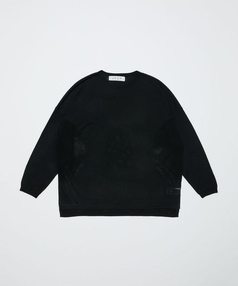 VENTILATION MESH CREW SWEATER