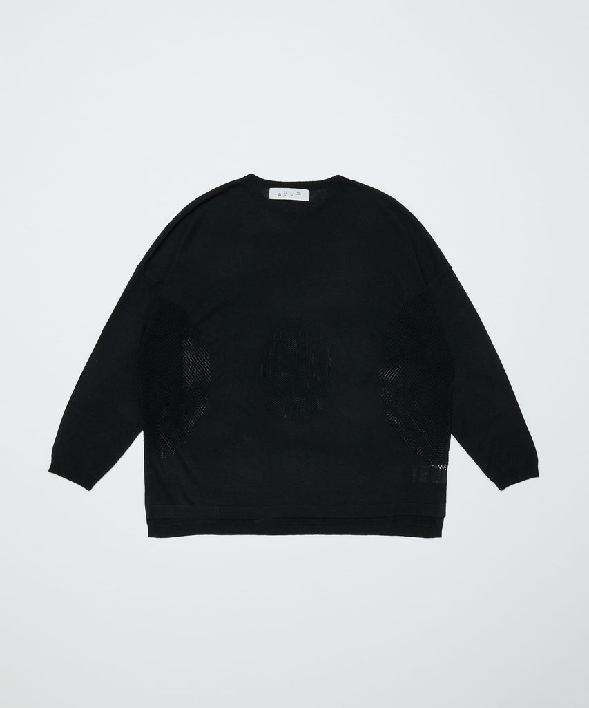 VENTILATION MESH CREW SWEATER