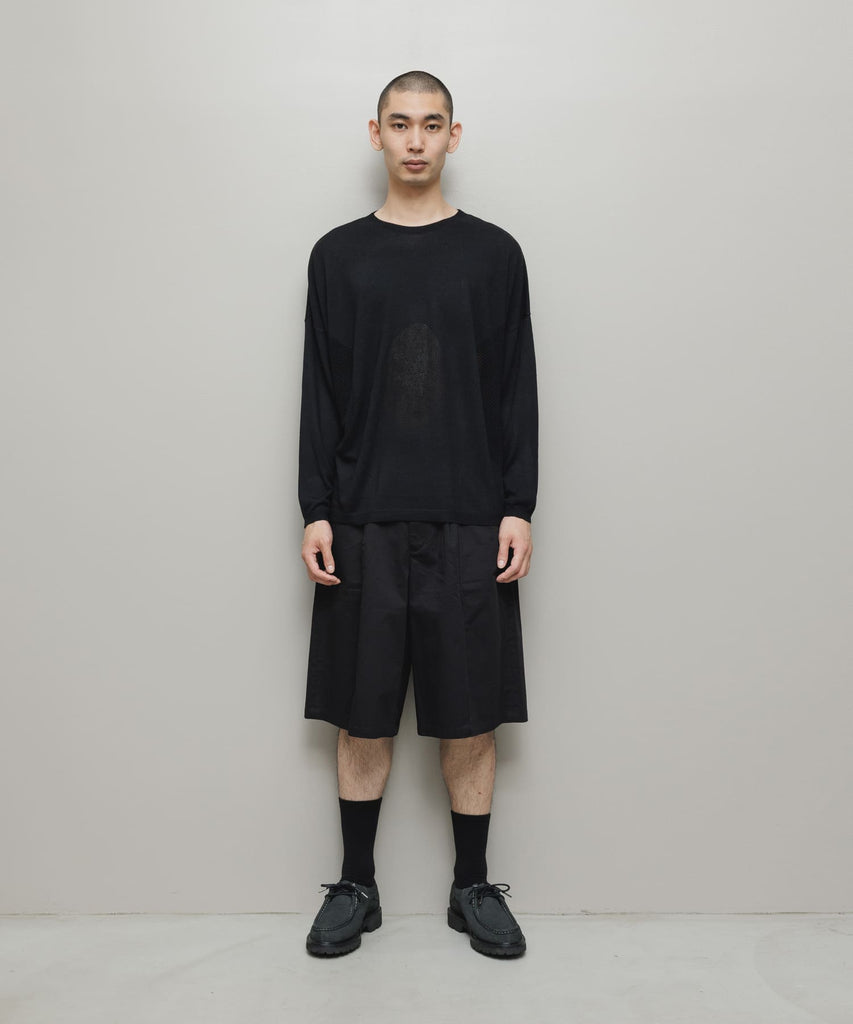 VENTILATION MESH CREW SWEATER