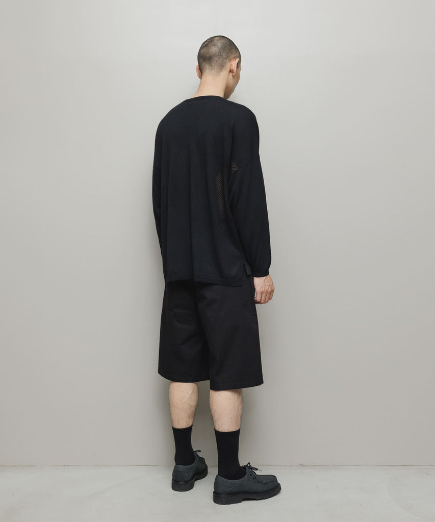 VENTILATION MESH CREW SWEATER