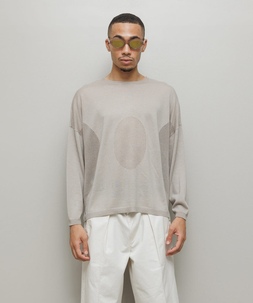 VENTILATION MESH CREW SWEATER