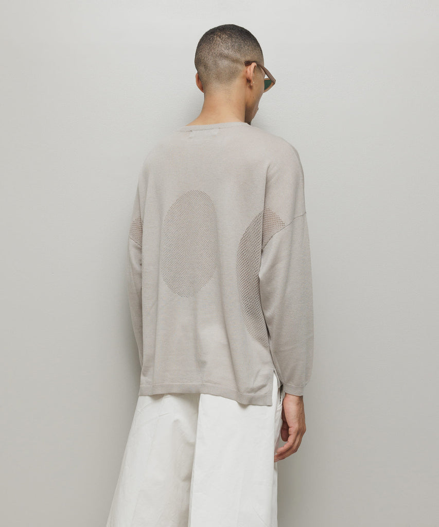 VENTILATION MESH CREW SWEATER