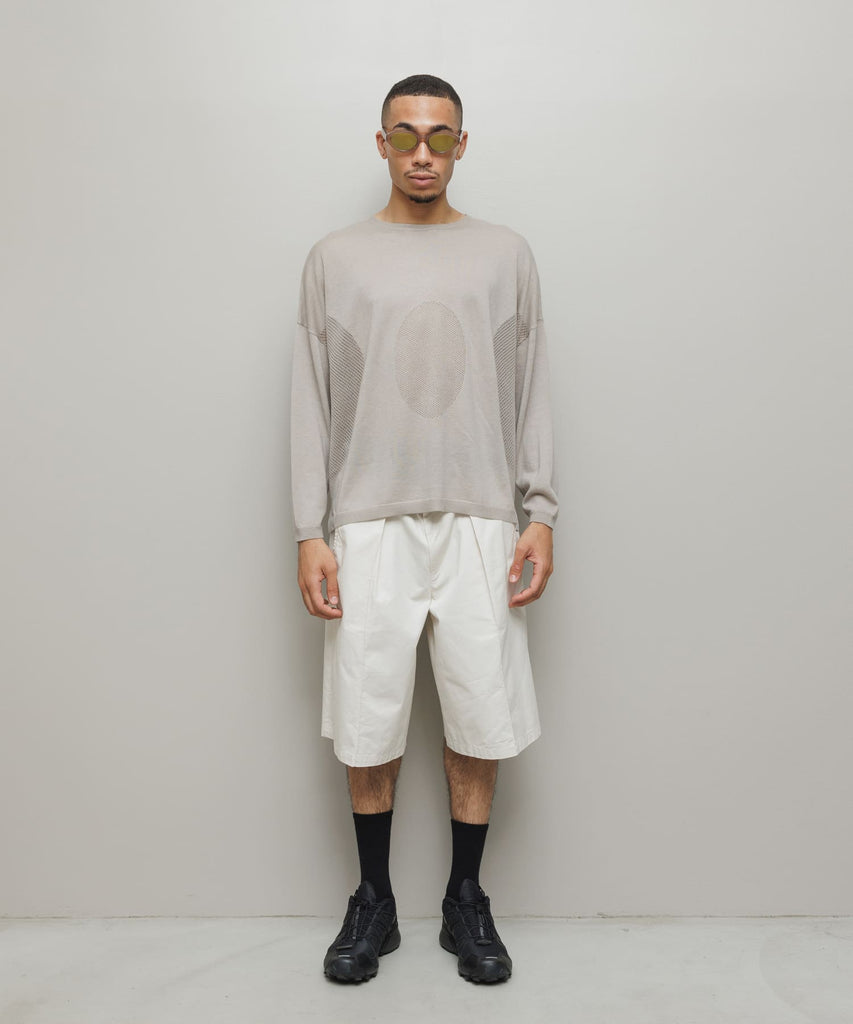 VENTILATION MESH CREW SWEATER
