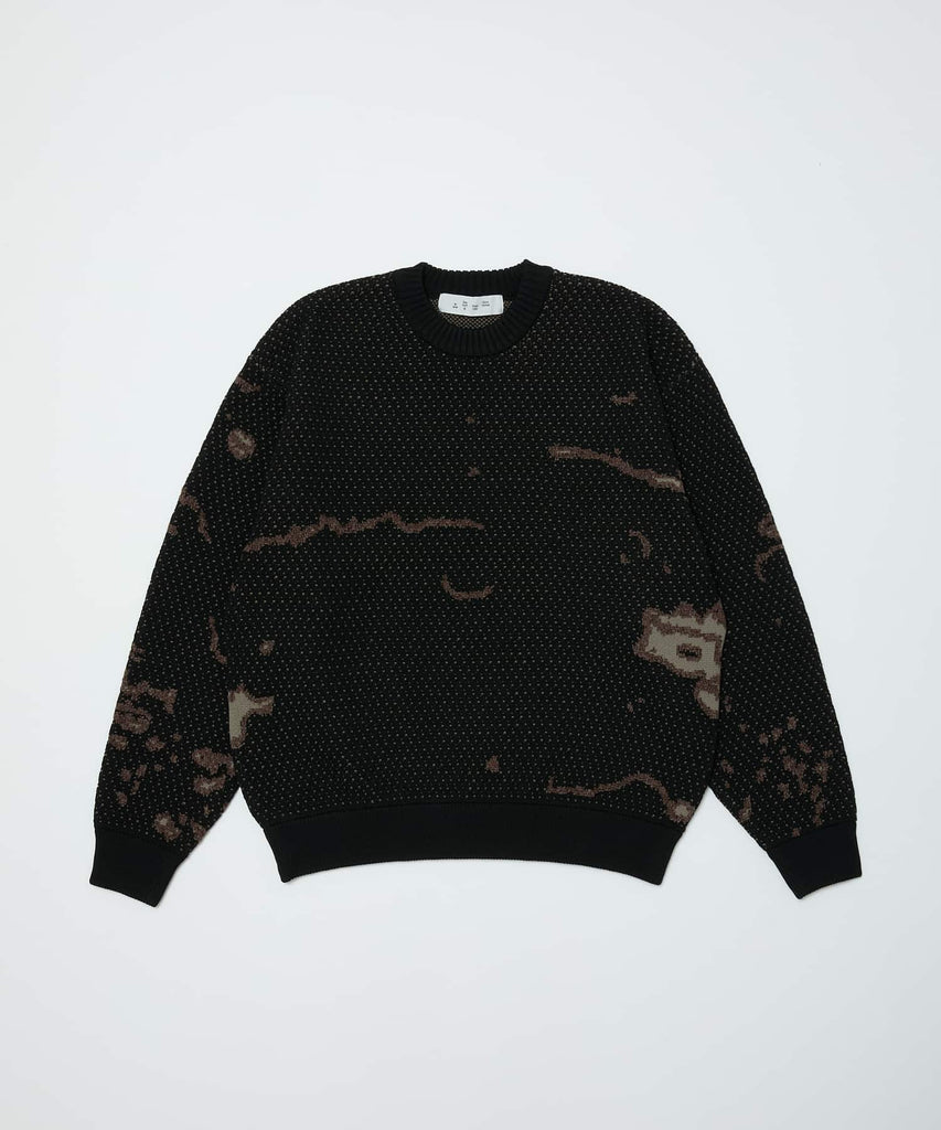 JACQUARD PATTERN CREWNECK SWEATER