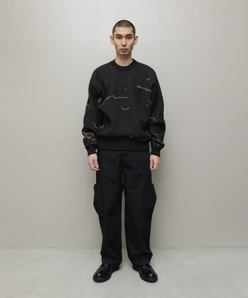 JACQUARD PATTERN CREWNECK SWEATER