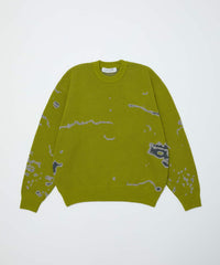 JACQUARD PATTERN CREWNECK SWEATER