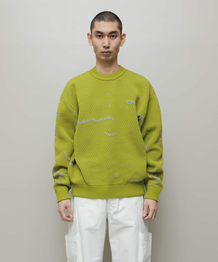 JACQUARD PATTERN CREWNECK SWEATER
