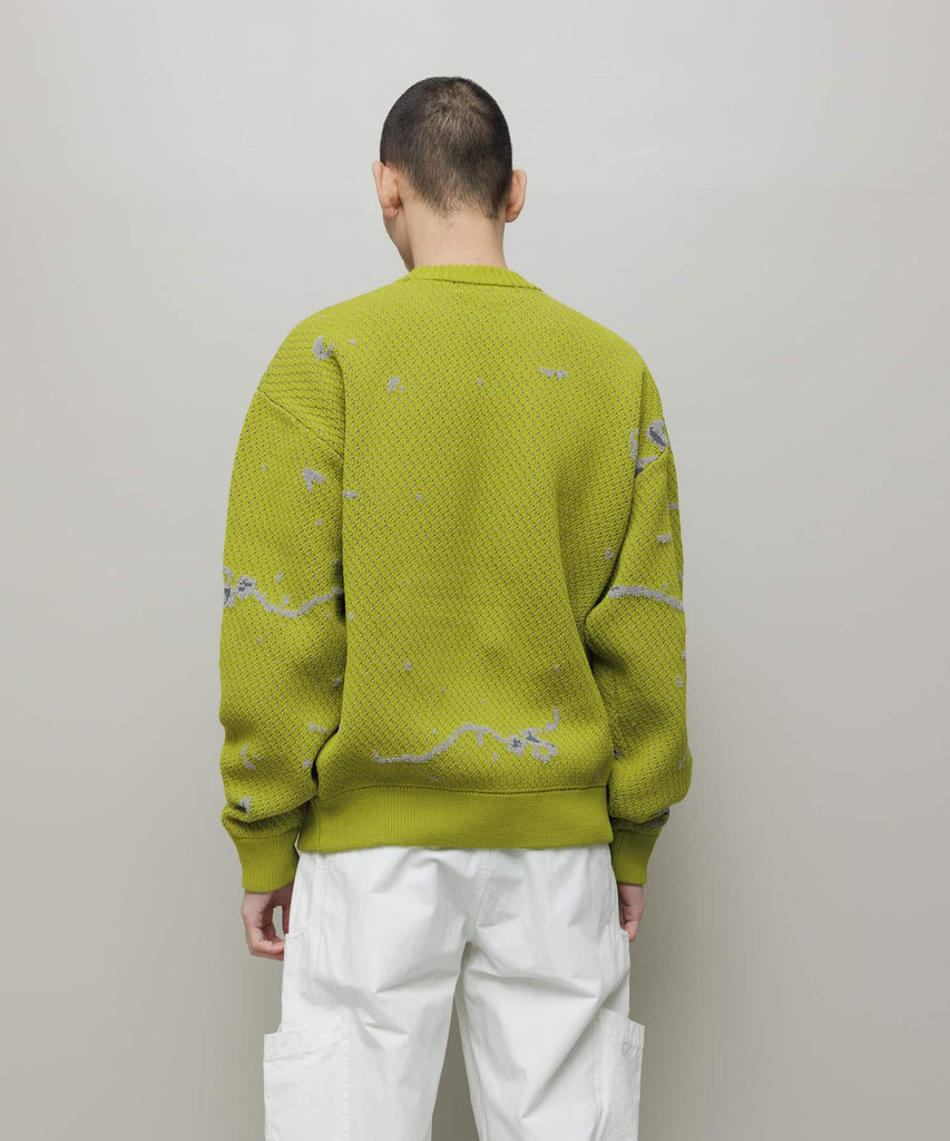 JACQUARD PATTERN CREWNECK SWEATER