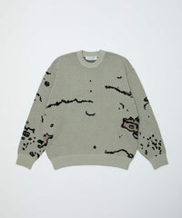 JACQUARD PATTERN CREWNECK SWEATER