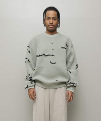JACQUARD PATTERN CREWNECK SWEATER