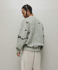 JACQUARD PATTERN CREWNECK SWEATER