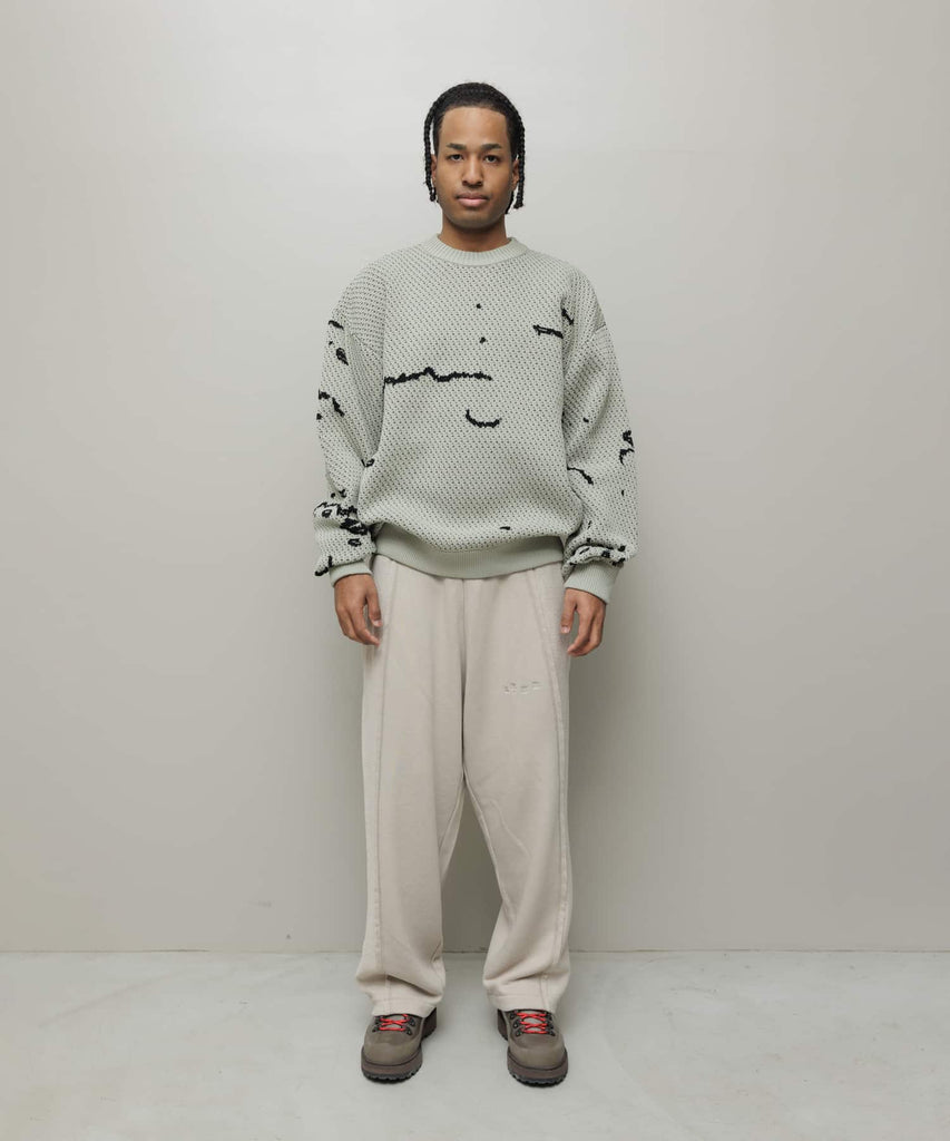 JACQUARD PATTERN CREWNECK SWEATER