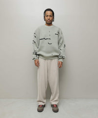 JACQUARD PATTERN CREWNECK SWEATER