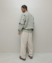 JACQUARD PATTERN CREWNECK SWEATER