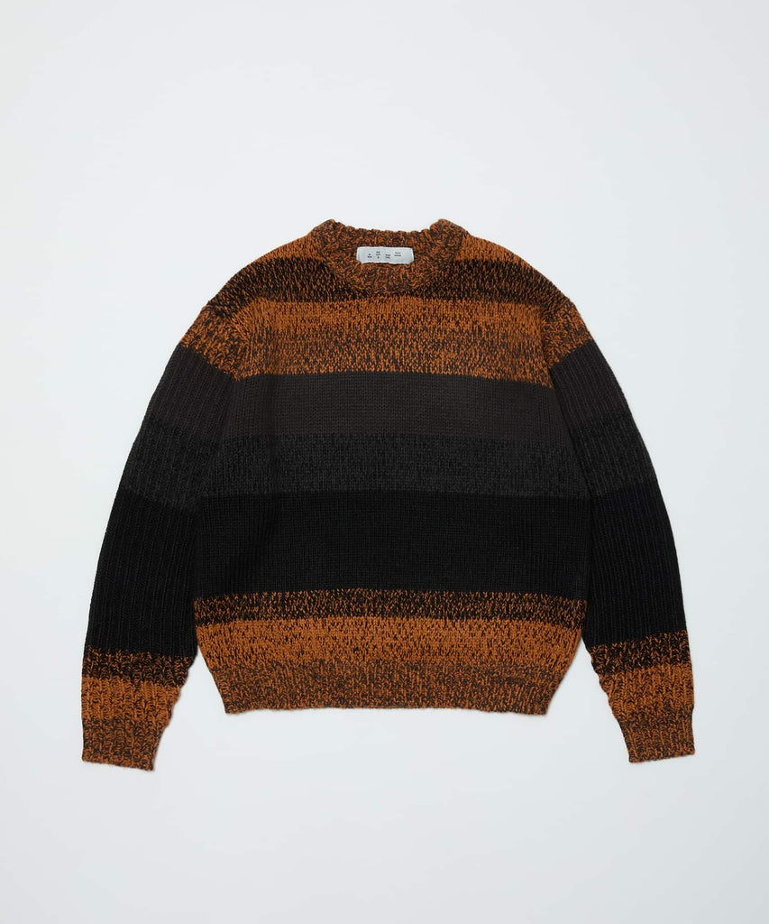 GRADATION STRIPE CREWNECK SWEATER