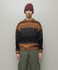 GRADATION STRIPE CREWNECK SWEATER