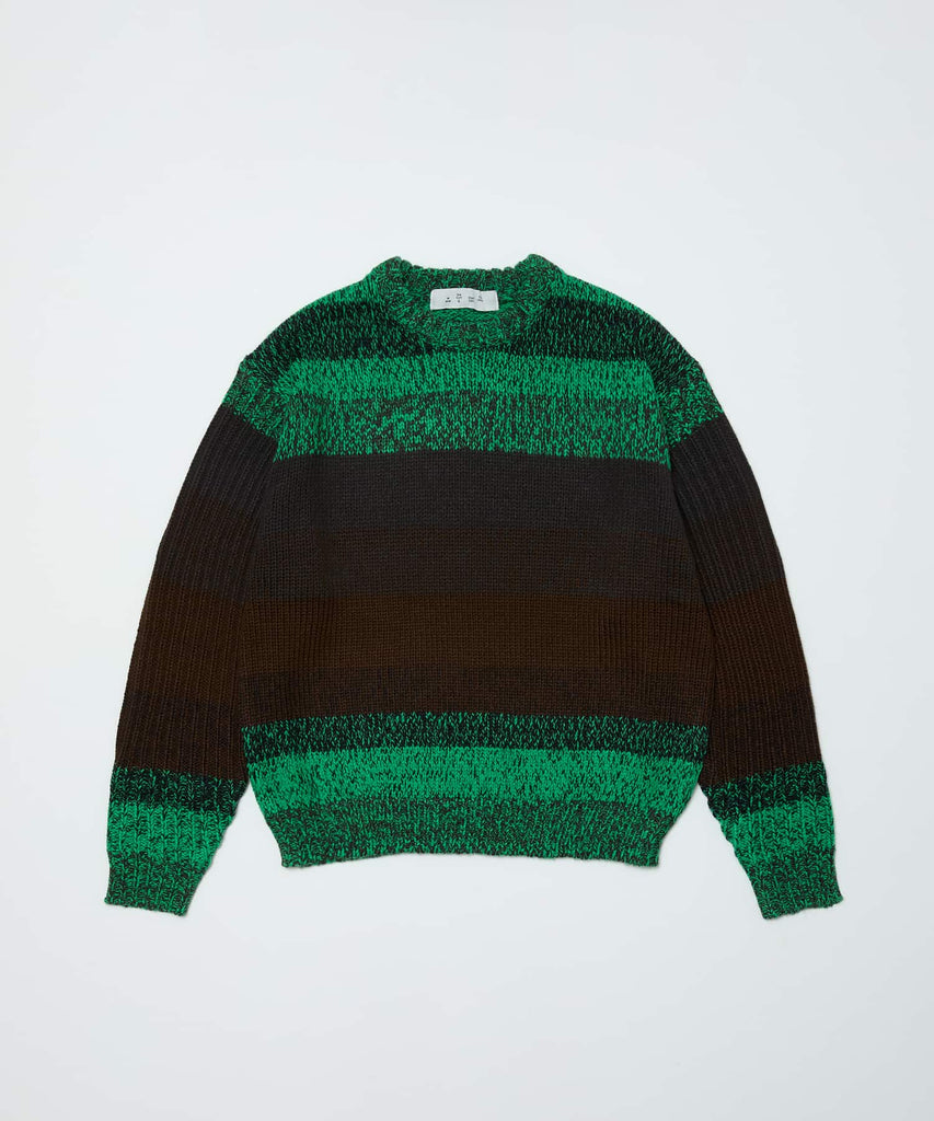 GRADATION STRIPE CREWNECK SWEATER