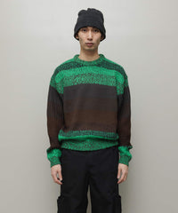 GRADATION STRIPE CREWNECK SWEATER