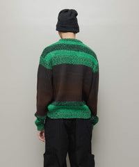 GRADATION STRIPE CREWNECK SWEATER