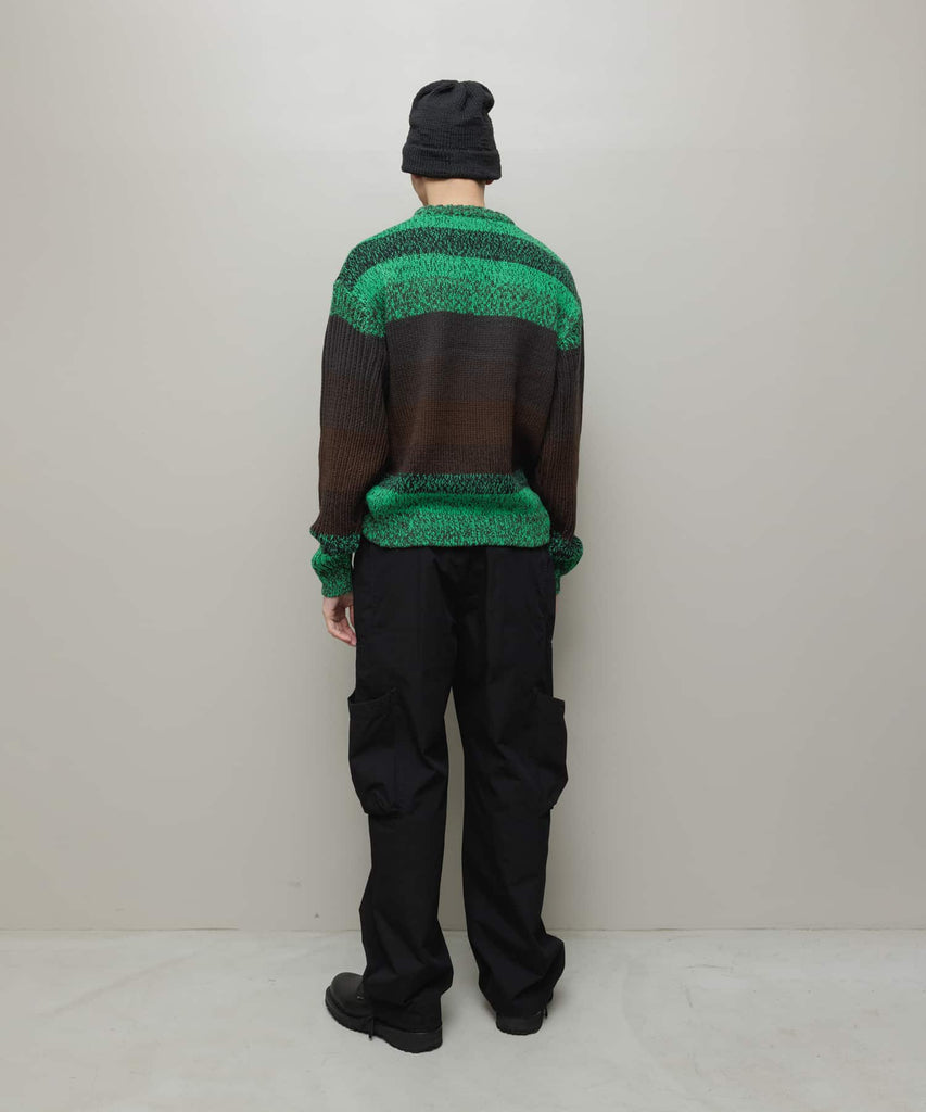 GRADATION STRIPE CREWNECK SWEATER