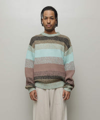 GRADATION STRIPE CREWNECK SWEATER
