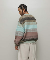 GRADATION STRIPE CREWNECK SWEATER