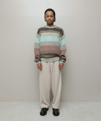 GRADATION STRIPE CREWNECK SWEATER