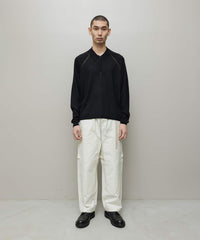 VENTILATION MESH KNIT ZIP POLO LS