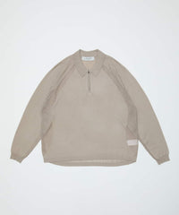 VENTILATION MESH KNIT ZIP POLO LS