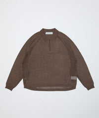 VENTILATION MESH KNIT ZIP POLO LS