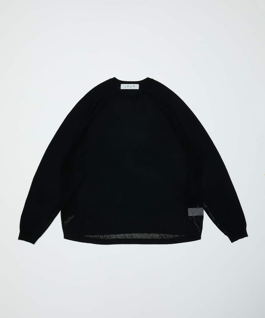 VENTILATION MESH CREW SWEATER
