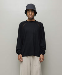 VENTILATION MESH CREW SWEATER
