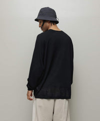 VENTILATION MESH CREW SWEATER