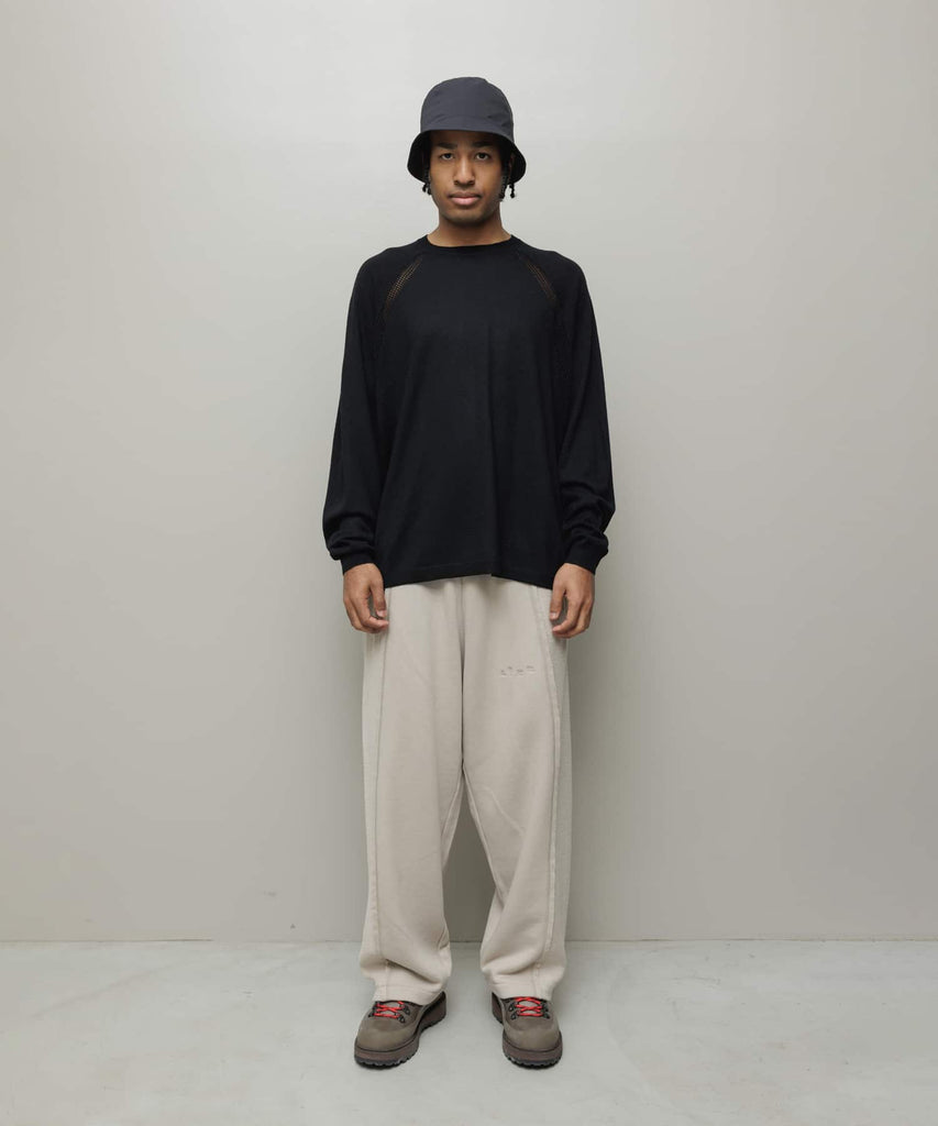 VENTILATION MESH CREW SWEATER