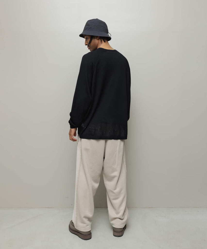 VENTILATION MESH CREW SWEATER
