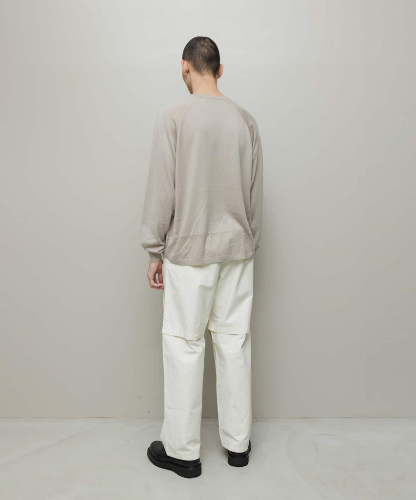VENTILATION MESH CREW SWEATER
