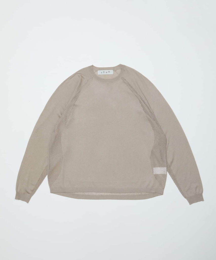 VENTILATION MESH CREW SWEATER
