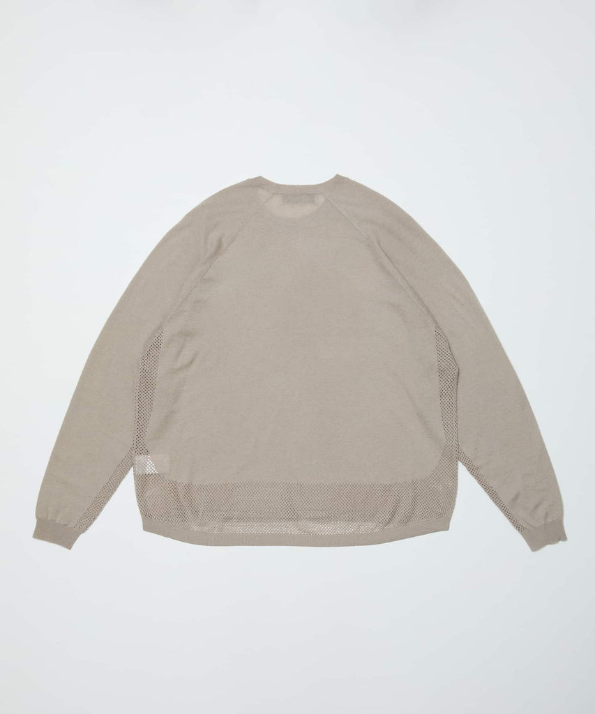 VENTILATION MESH CREW SWEATER