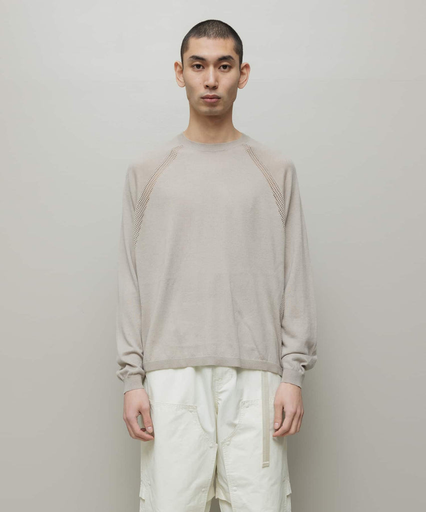 VENTILATION MESH CREW SWEATER