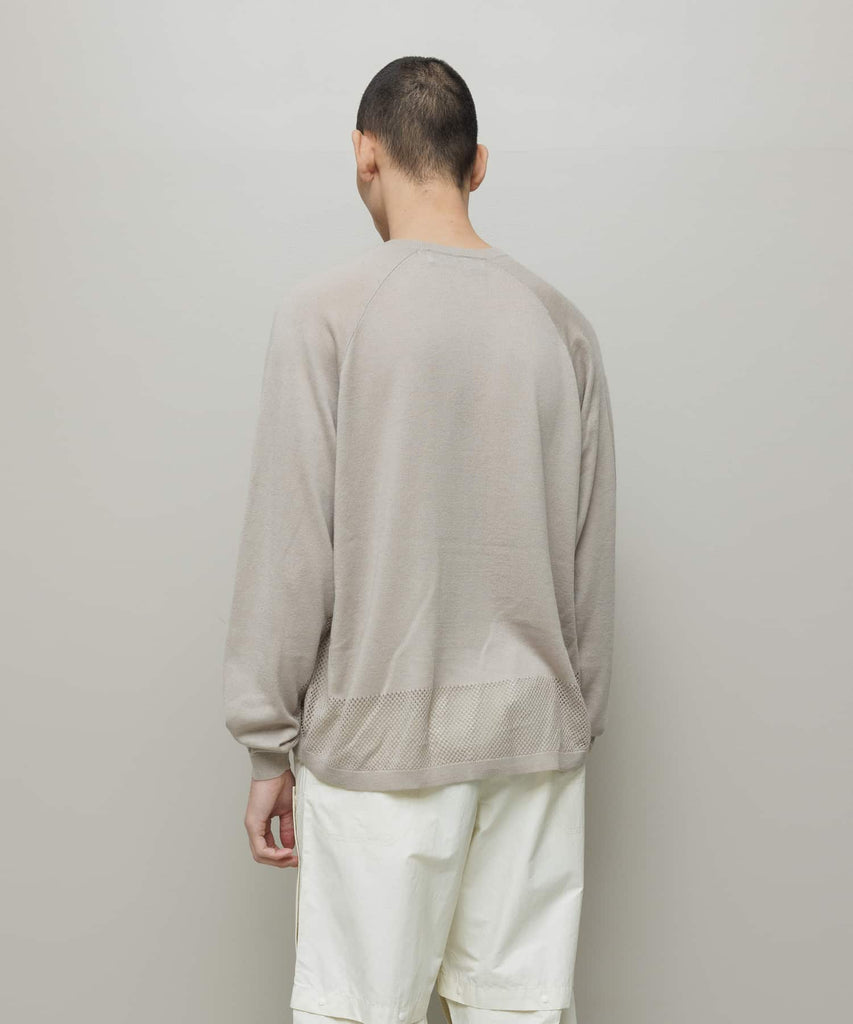 VENTILATION MESH CREW SWEATER