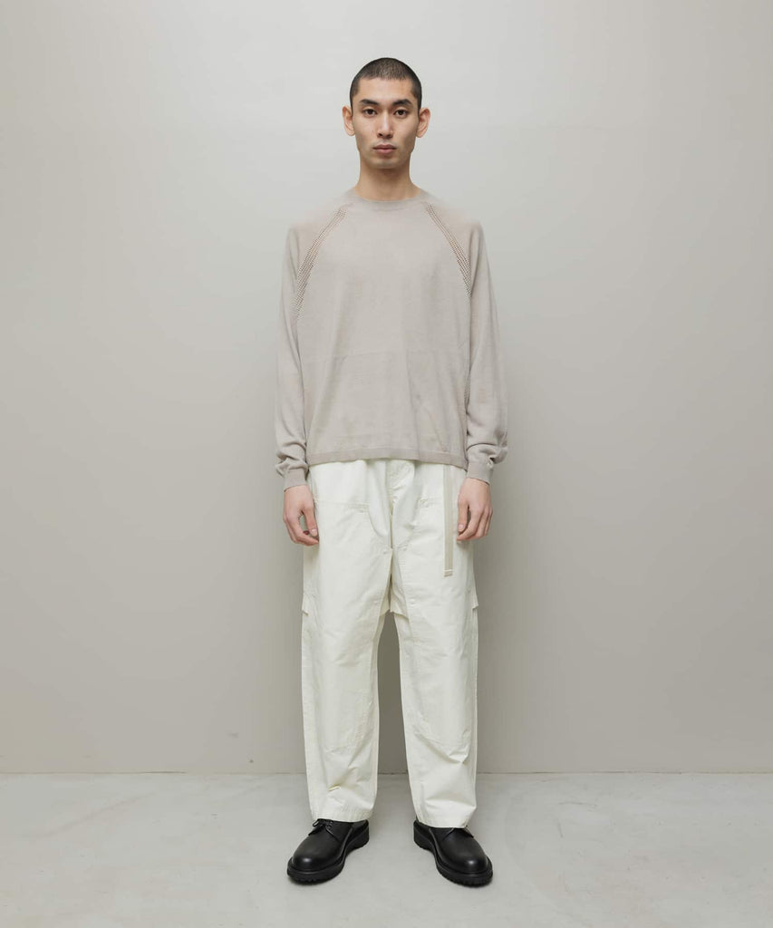 VENTILATION MESH CREW SWEATER