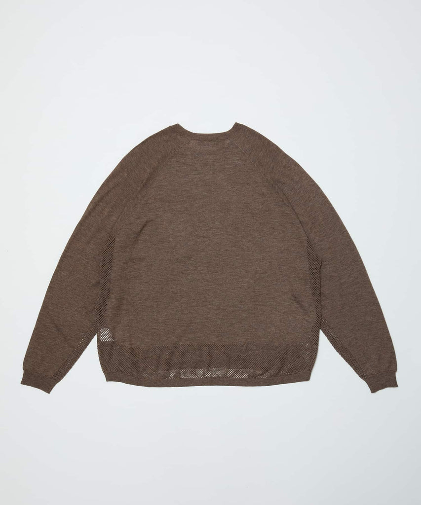 VENTILATION MESH CREW SWEATER